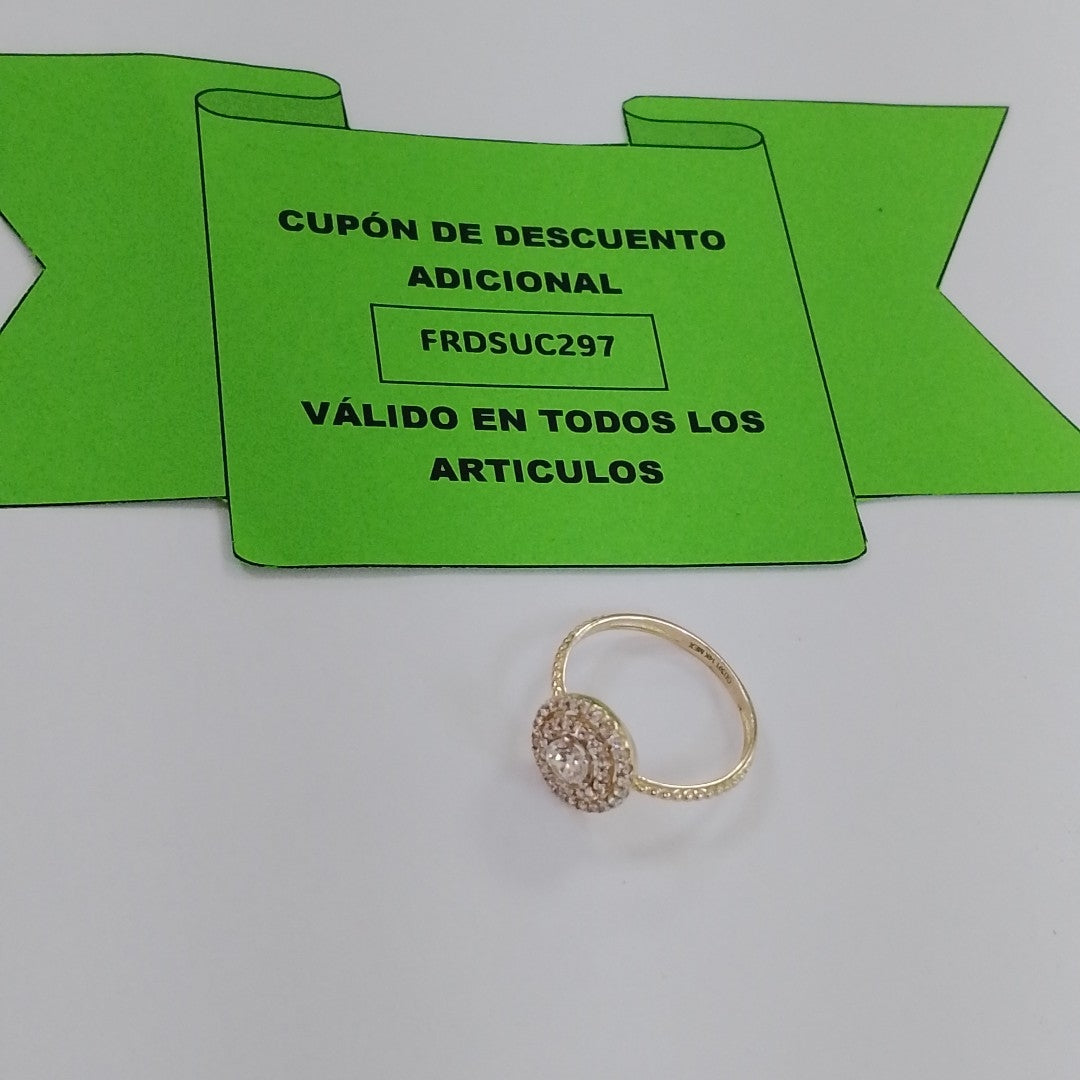 ANILLO ANILLITO C CIRCONIAS 14K 7 TALLA 1.8 GR (NUEVO)