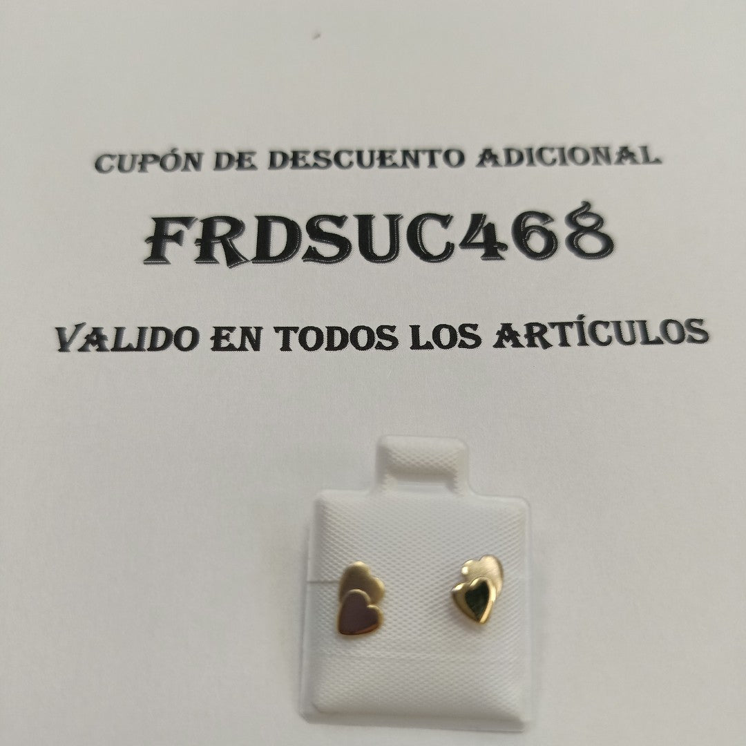 BROQUELES BROQUEL CORAZON DOBLE 14K 0.2171 GR (NUEVO)