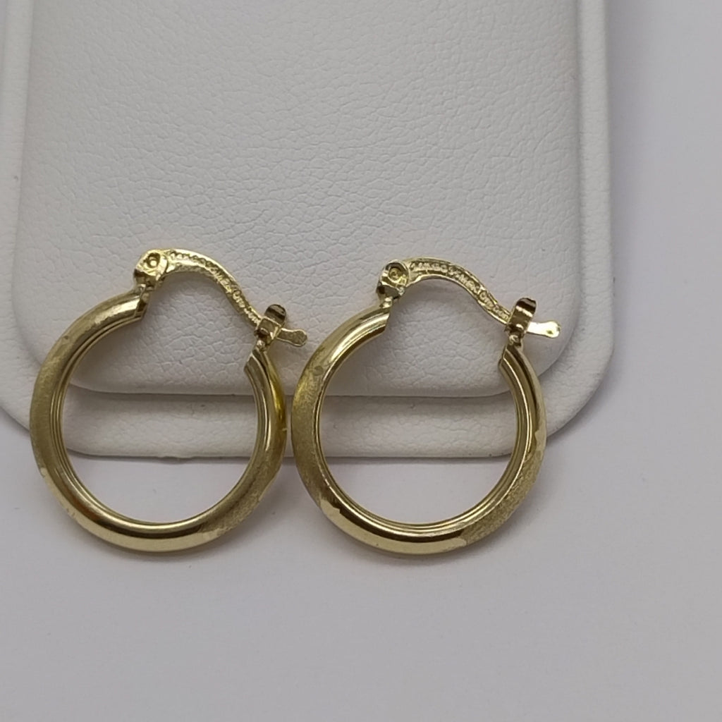 ARETES TEJIDO ARRACADA SATINADA 14K 2.5 GR (NUEVO)