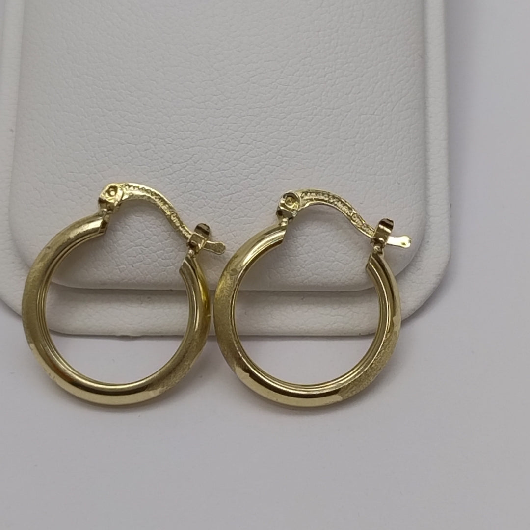 ARETES TEJIDO ARRACADA SATINADA 14K 2.5 GR (NUEVO)
