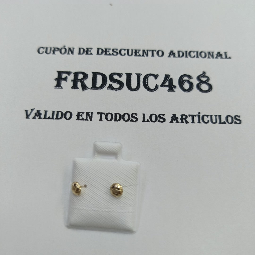 BROQUELES BROQUEL FIG BALON DE FUTBOL 14K 0.2387 GR (NUEVO)