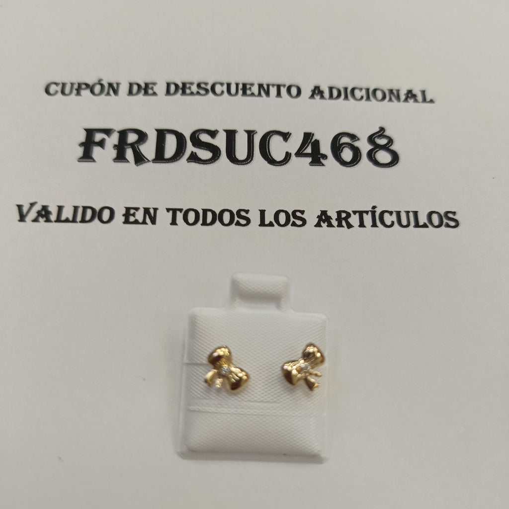 BROQUELES BROQUEL FIG MOÑO C CIRCONIA 14K 0.2441 GR (NUEVO)
