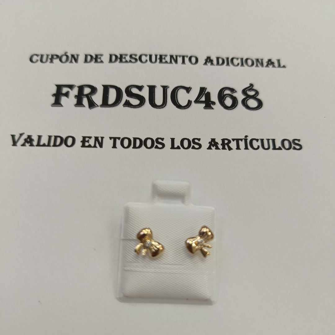 BROQUELES BROQUEL FIG MOÑO C CIRCONIA 14K 0.2441 GR (NUEVO)