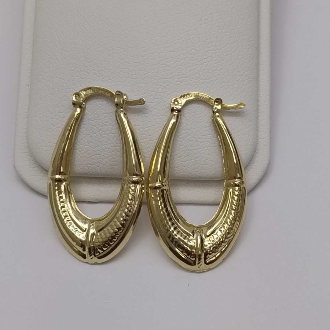 ARETES ARRACADAS ESTRIADAS 14K 2.6 GR (NUEVO)