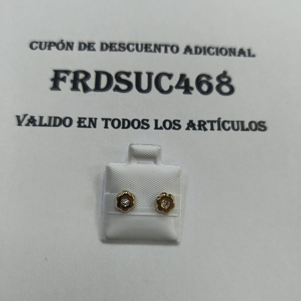BROQUELES BROQUEL FIG FLOR C CIRCONIA 14K 0.2581 GR (NUEVO)