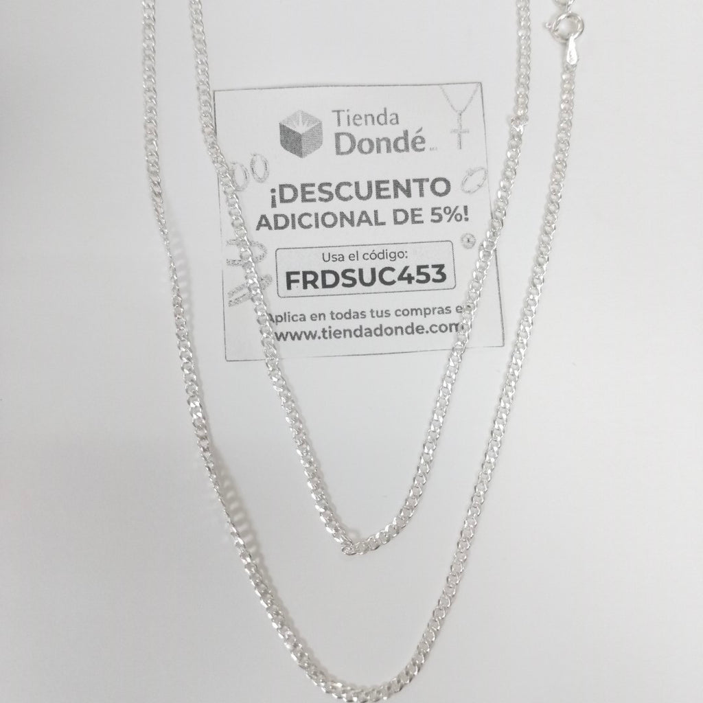 CADENA TEJIDO BARBADO PLATA .925 60 CM 5.6 GR (NUEVO)
