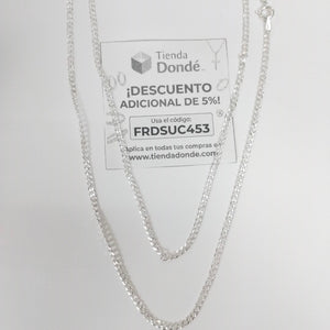 CADENA TEJIDO BARBADO PLATA .925 60 CM 5.6 GR (NUEVO)