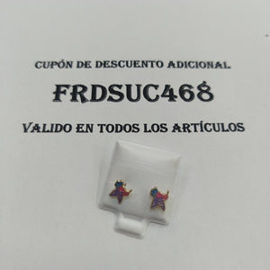 BROQUELES BROQUEL FIG COLIBRI ESMALTE ROSA 14K 0.2138 GR (NUEVO)