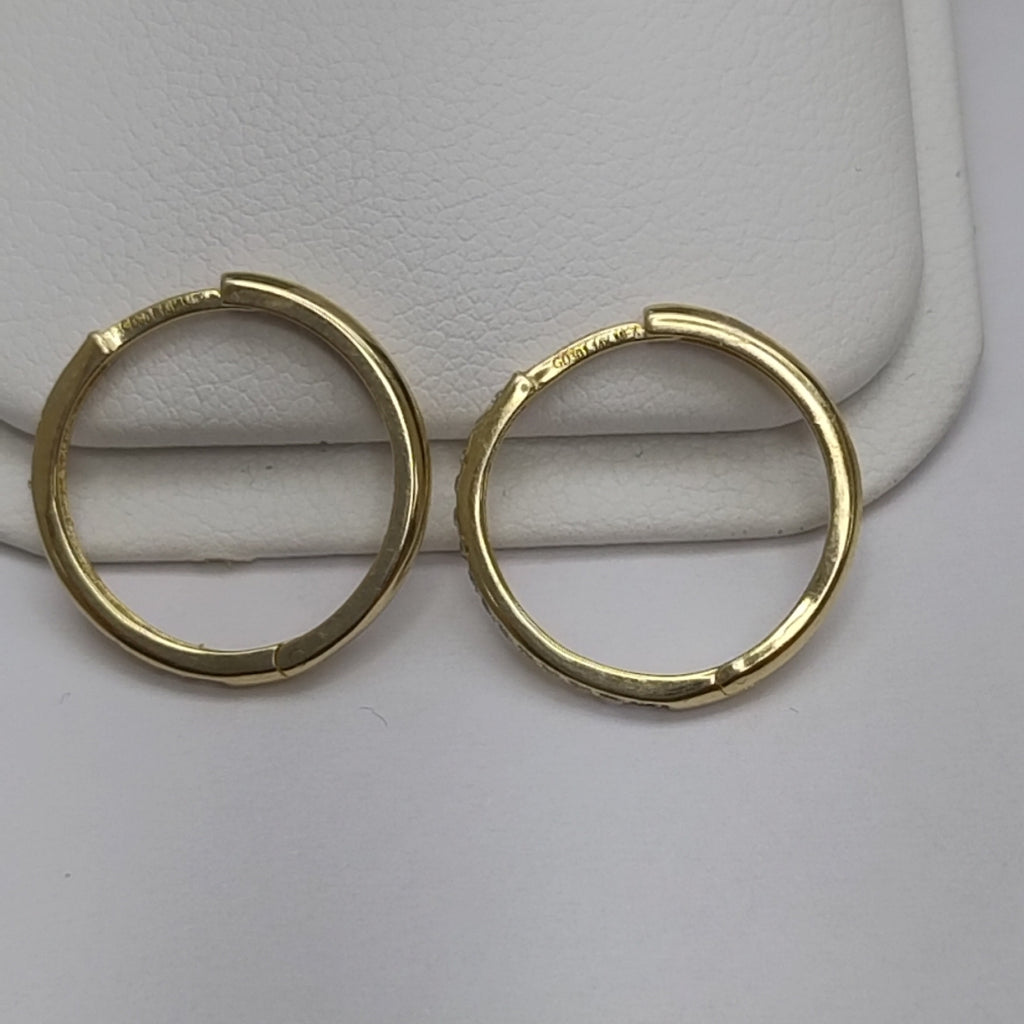 ARETES ARRACADAS C CIRCONIAS 14K 1.8 GR (NUEVO)