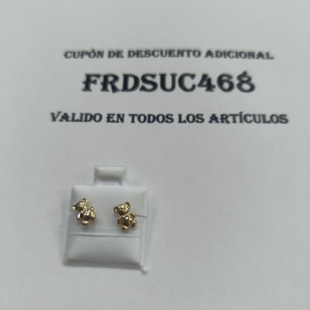 BROQUELES BROQUEL FIG OSO 14K 0.2592 GR (NUEVO)