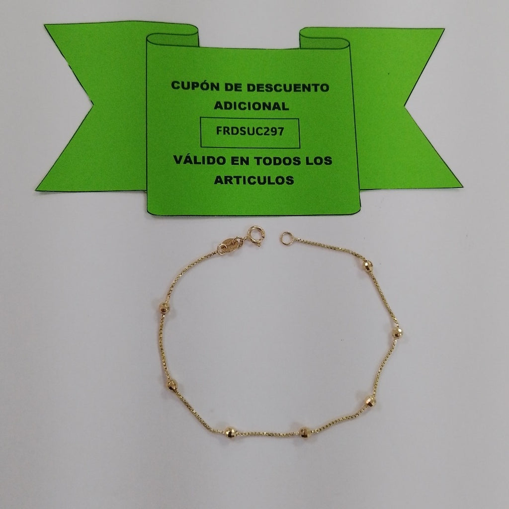 PULSERA ESPECIAL CON BOLITAS 14K 18 CM 1.4 GR (NUEVO)