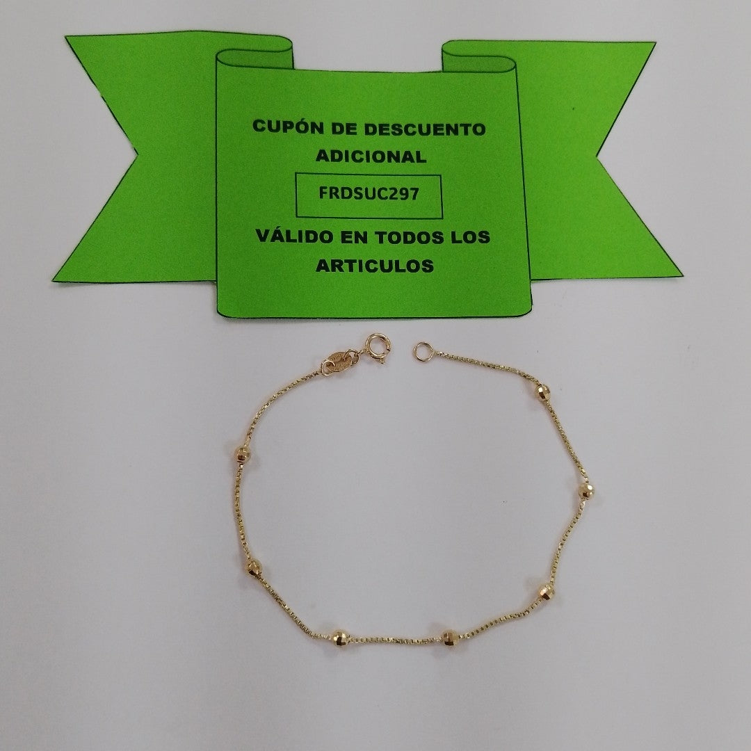 PULSERA ESPECIAL CON BOLITAS 14K 18 CM 1.4 GR (NUEVO)