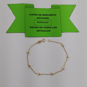 PULSERA ESPECIAL CON BOLITAS 14K 18 CM 1.4 GR (NUEVO)