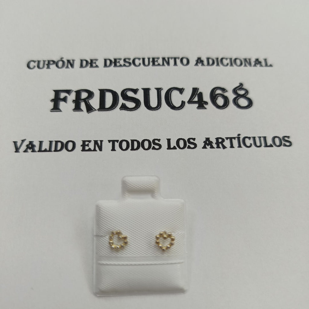 BROQUELES BROQUEL FIG CORAZON 14K 0.23 GR (NUEVO)