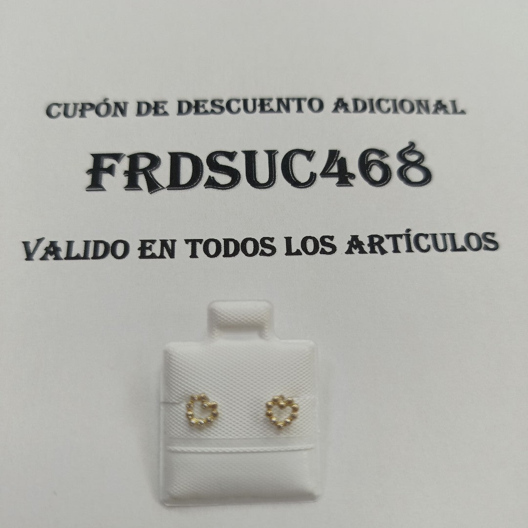BROQUELES BROQUEL FIG CORAZON 14K 0.23 GR (NUEVO)