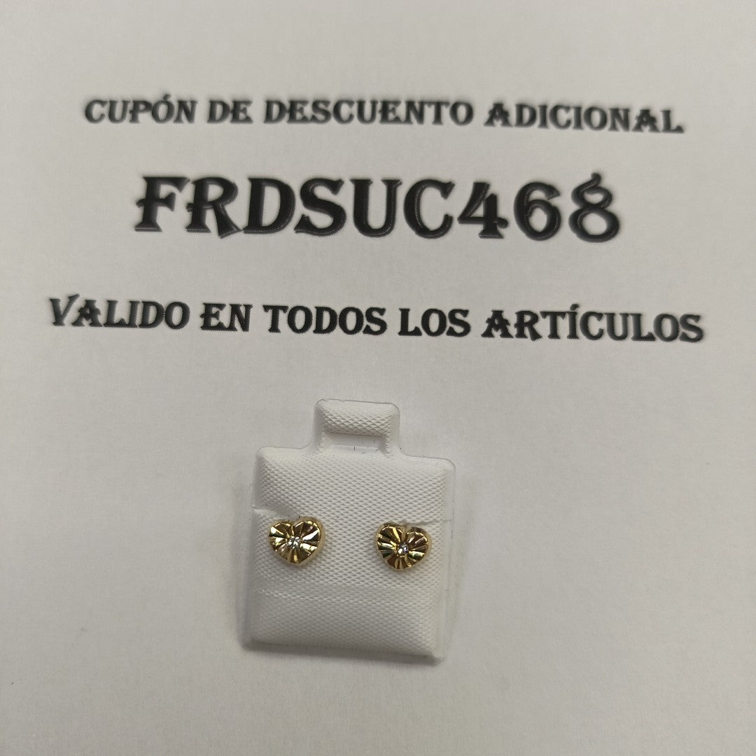 BROQUELES BROQUEL FIG CORAZON C CIRCONIA 14K 0.2603 GR (NUEVO)