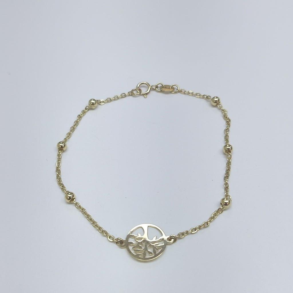 PULSERA TEJIDO ESPECIAL ARBOL 14K 18 CM 1.7 GR (NUEVO)