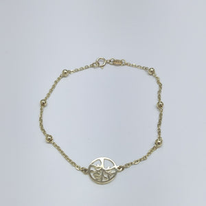 PULSERA TEJIDO ESPECIAL ARBOL 14K 18 CM 1.7 GR (NUEVO)