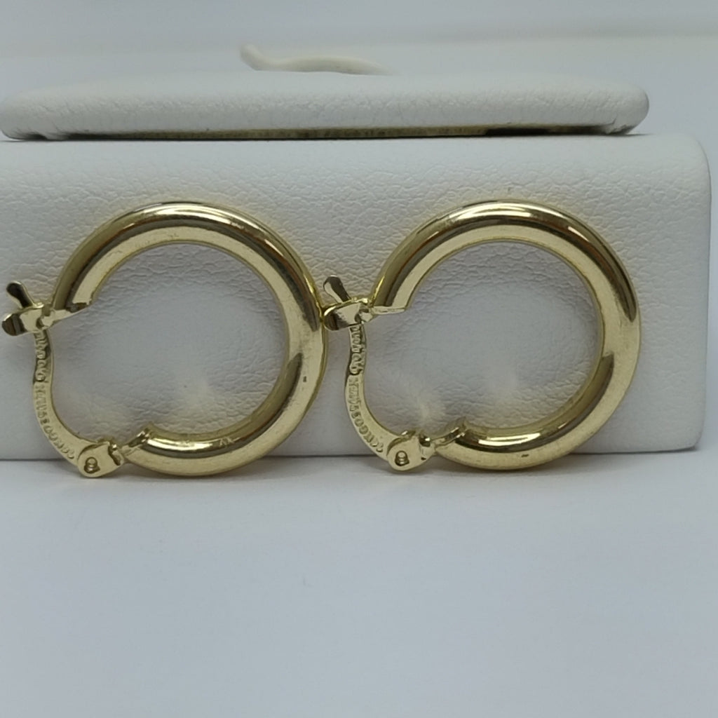 ARETES TEJIDO ARRACADAS LISAS 14K 1.6 GR (NUEVO)