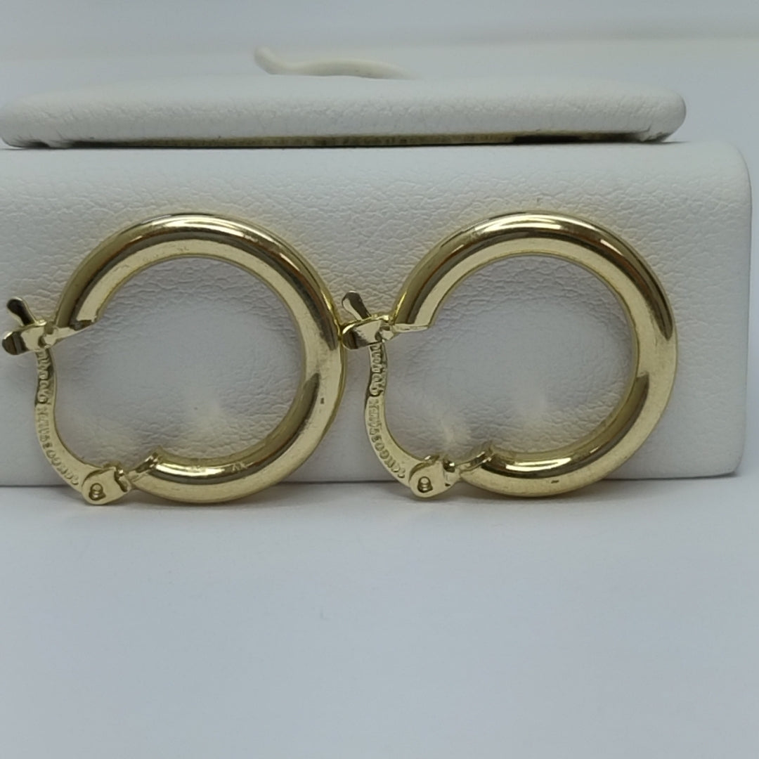 ARETES TEJIDO ARRACADAS LISAS 14K 1.6 GR (NUEVO)