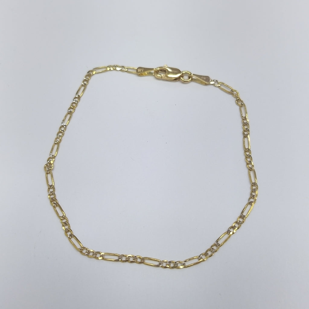 PULSERA 3X1 DIAMANTADA 14K 18 CM 1.5 GR (NUEVO)