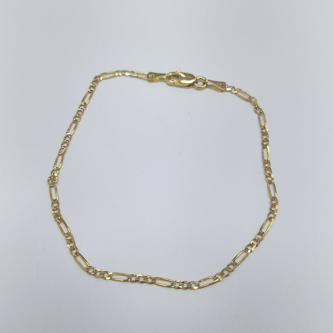 PULSERA 3X1 DIAMANTADA 14K 18 CM 1.5 GR (NUEVO)