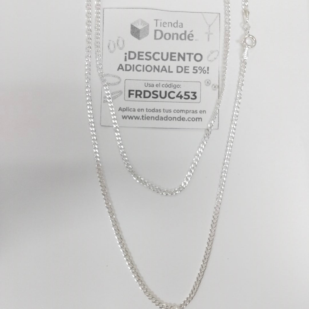 CADENA TEJIDO BARBADO PLATA .925 55 CM 5.3 GR (NUEVO)