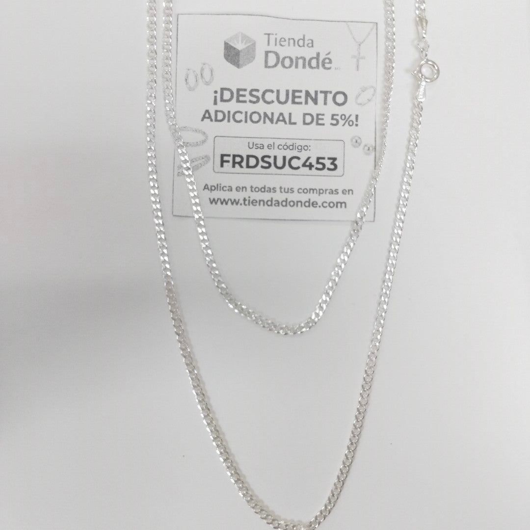 CADENA TEJIDO BARBADO PLATA .925 55 CM 5.3 GR (NUEVO)
