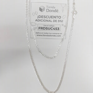 CADENA TEJIDO BARBADO PLATA .925 55 CM 5.3 GR (NUEVO)