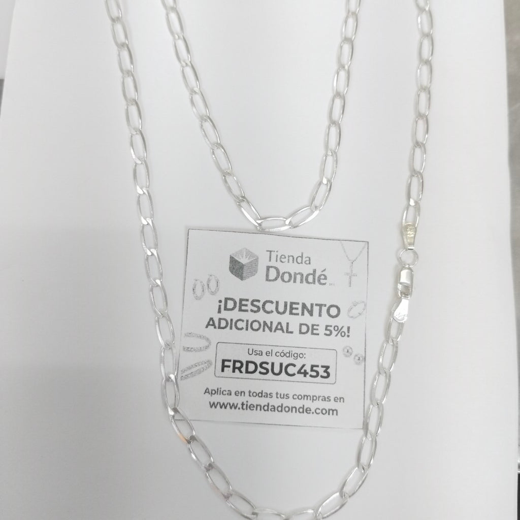 CADENA TEJIDO ESLABONES PLATA .925 55 CM 9.8 GR (NUEVO)