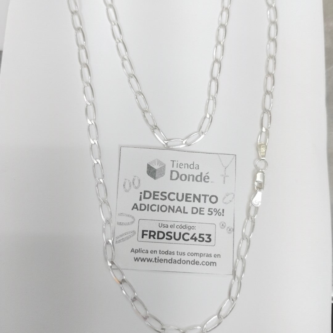 CADENA TEJIDO ESLABONES PLATA .925 55 CM 9.8 GR (NUEVO)