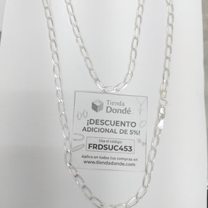 CADENA TEJIDO ESLABONES PLATA .925 55 CM 9.8 GR (NUEVO)