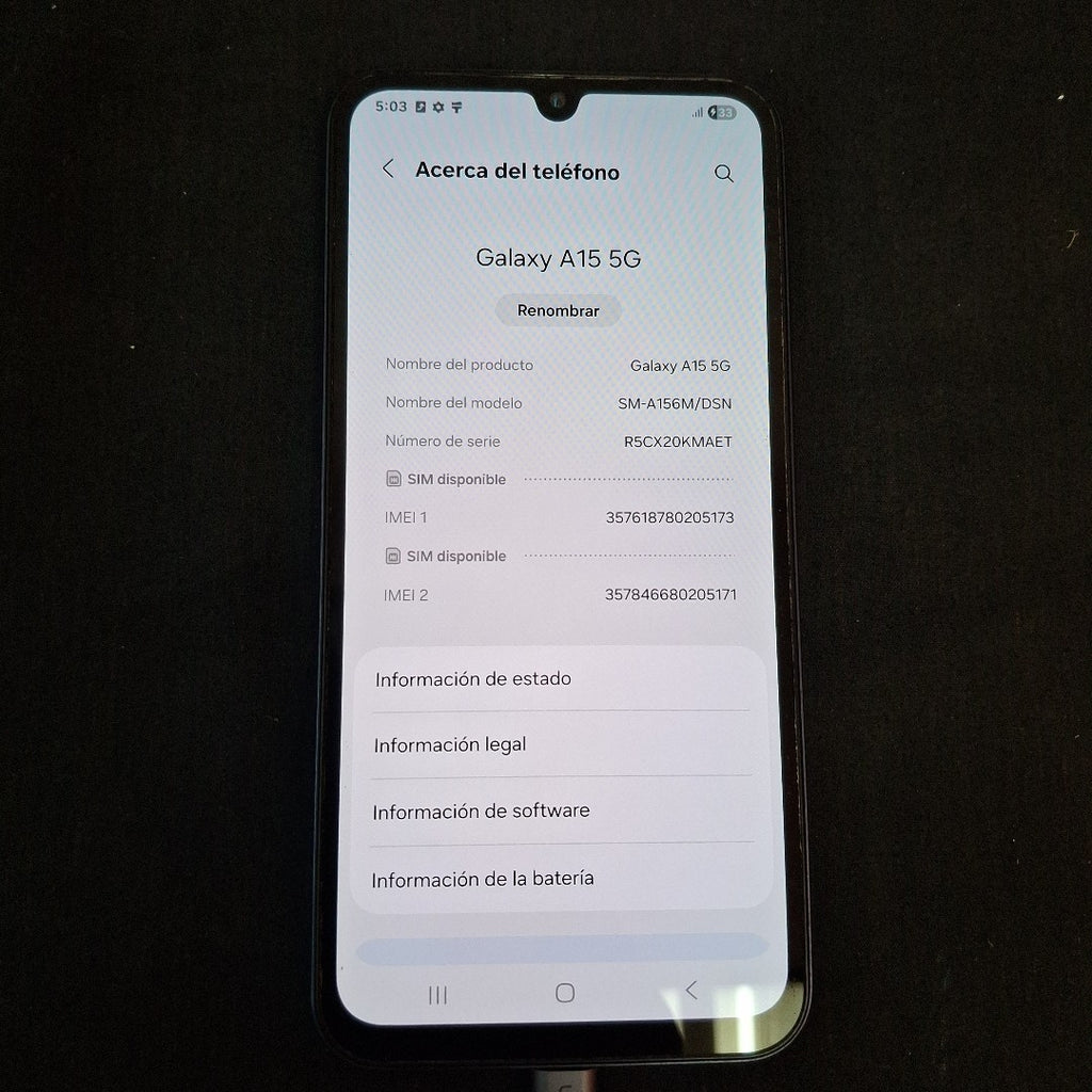 CELULAR SAMSUNG GALAXY A15 5G SM-A156M (2023) 256 GB 8 GB RAM