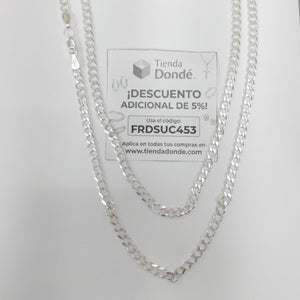 CADENA TEJIDO BARBADO PLATA .925 60 CM 13 GR (NUEVO)