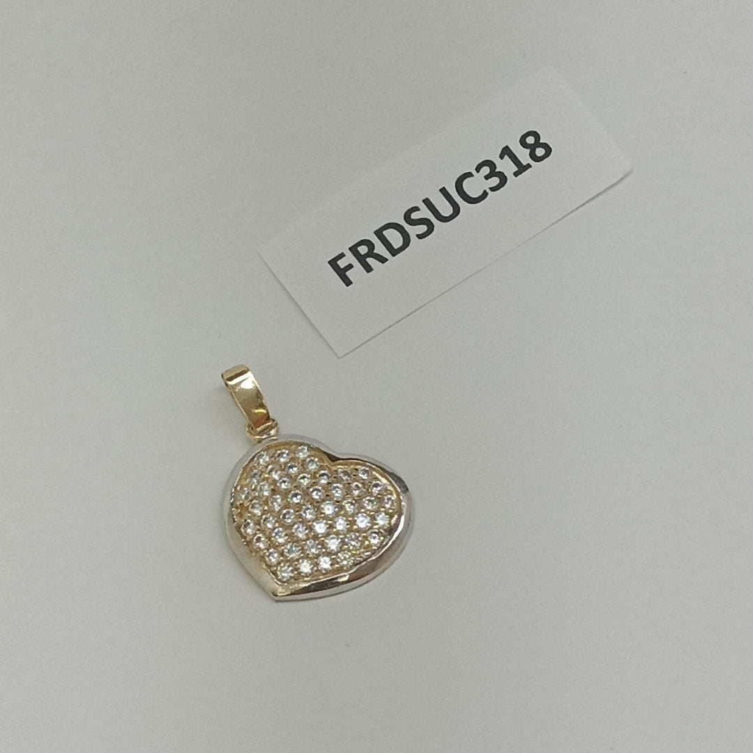 DIJE CORAZON CON CIRCONIAS 14K 1.7 GR (NUEVO)