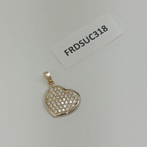 DIJE CORAZON CON CIRCONIAS 14K 1.7 GR (NUEVO)
