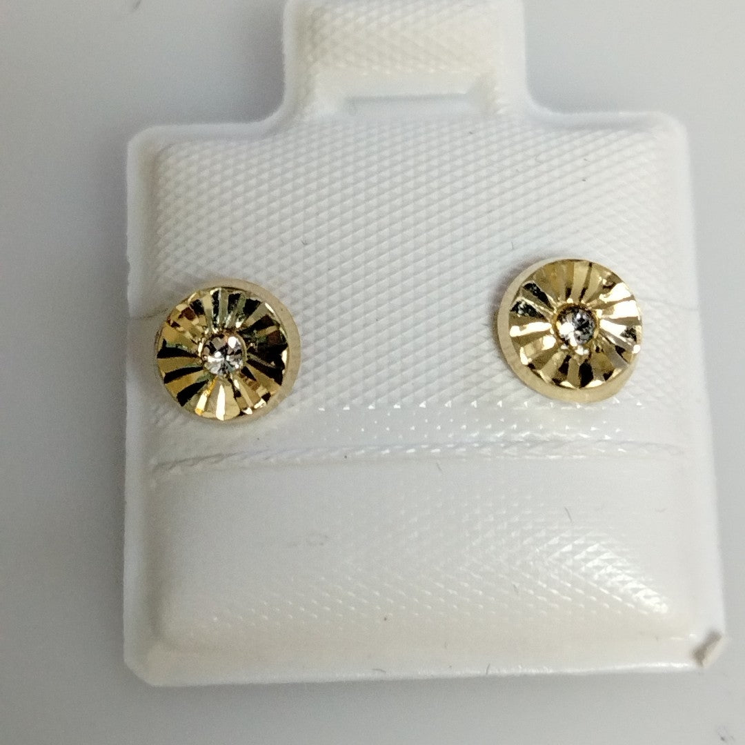 BROQUELES BROQUEL FIG BOTON C CIRCONIA 14K 0.2916 GR (NUEVO)