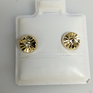 BROQUELES BROQUEL FIG BOTON C CIRCONIA 14K 0.2916 GR (NUEVO)
