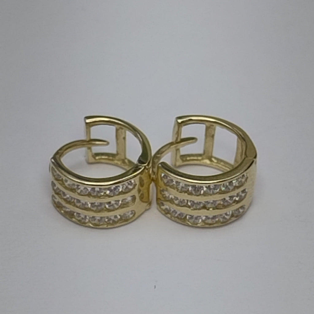 ARETES HUGGIES C CIRCONIA 14K 2.1 GR (NUEVO)