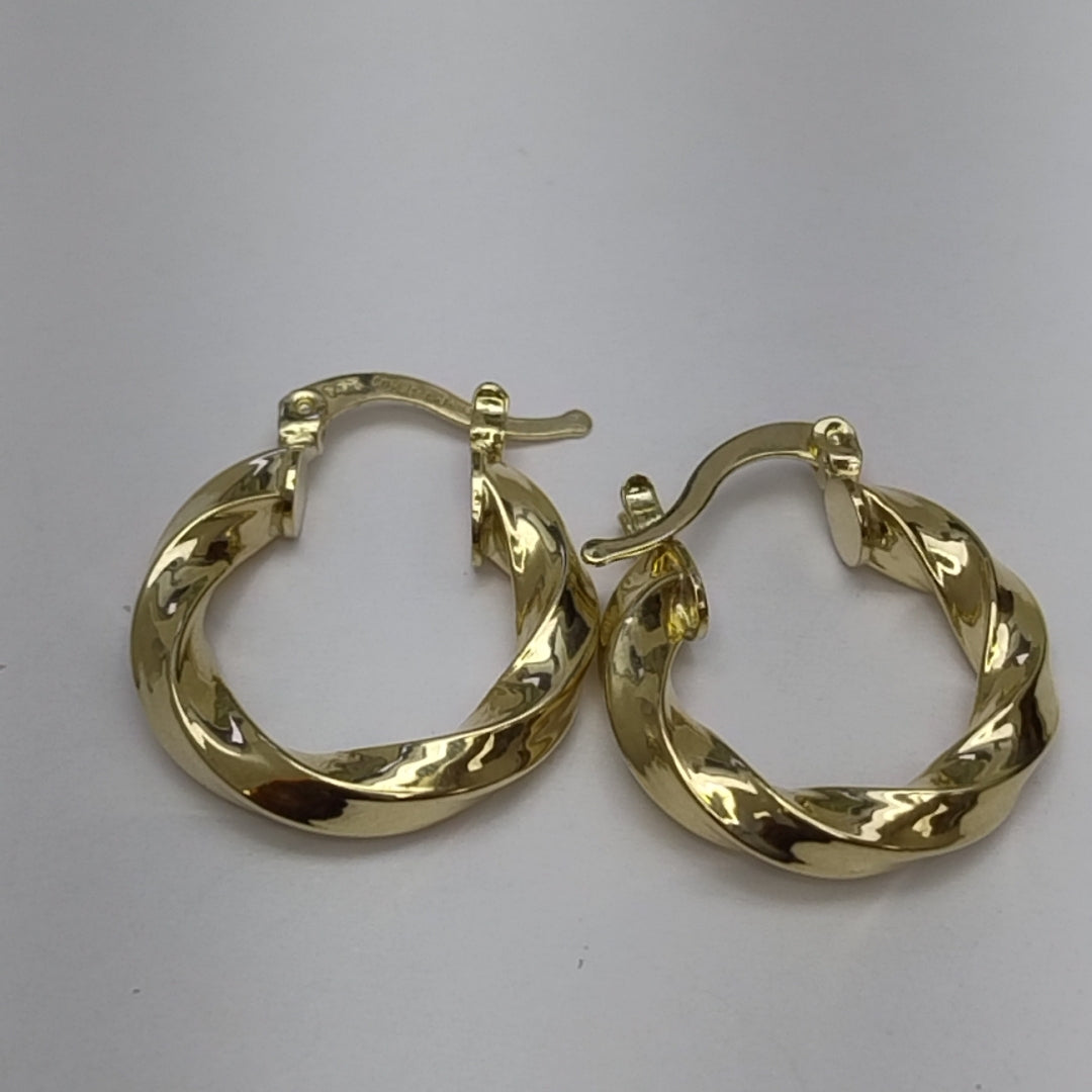 ARETES ARRACADA TORZAL 14K 2 GR (NUEVO)