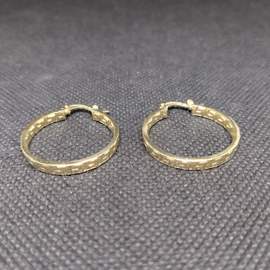 ARETES TEJIDO ARRACADA CON GRECAS 14K 2.8 GR (NUEVO)