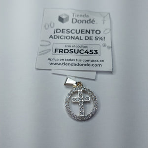 DIJE CRUZ C/CIRCONIAS PLATA .925 2.4 GR (NUEVO)