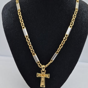 CADENA, CRUZ, DIJE ORO 14 K 30 GRMS (SEMINUEVO)