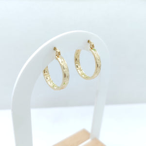 ARETES TEJIDO ARRACADAS TIPO GRECAS 14K 2 GR (NUEVO)