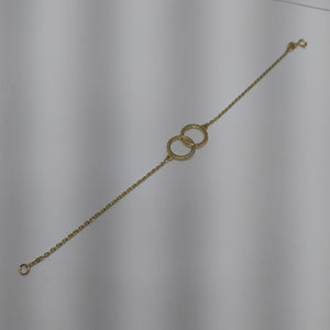 PULSERA TEJIDO ESPECIAL FIG AROS UNIDOS C CIRCS 14K 18 CM 2.1 GR (NUEVO)