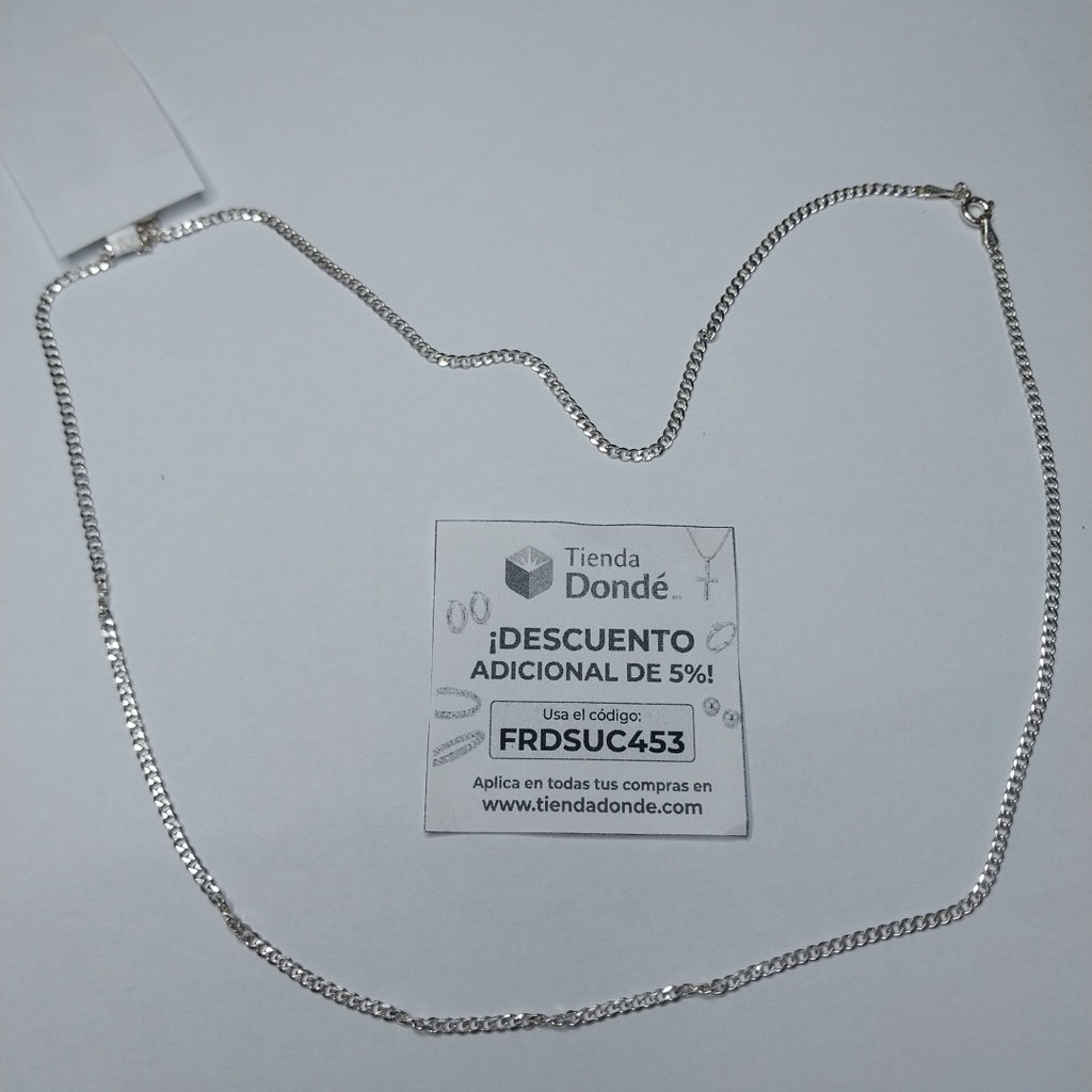 CADENA TEJIDO BARBADO PLATA .925 60 CM 5.6 GR (NUEVO)