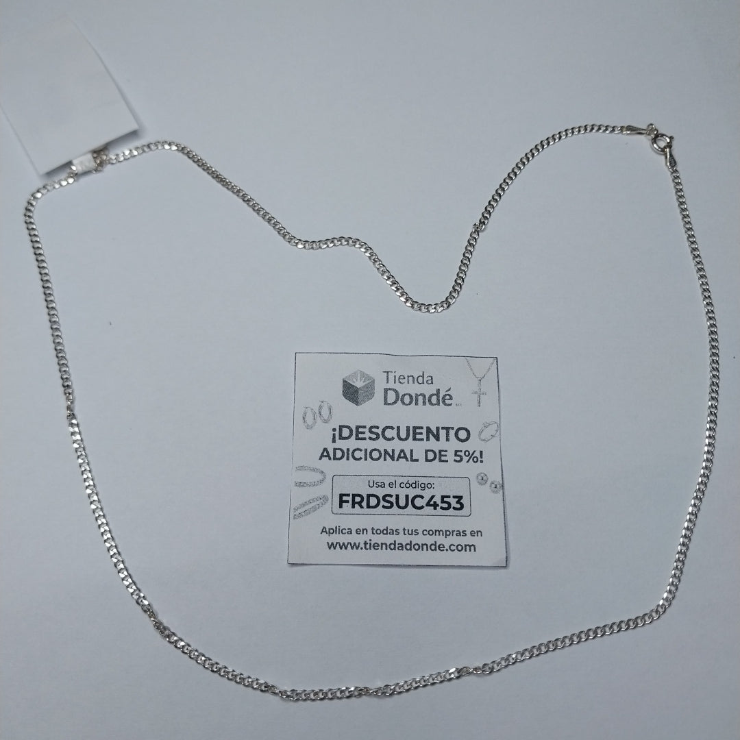 CADENA TEJIDO BARBADO PLATA .925 60 CM 5.6 GR (NUEVO)