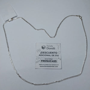 CADENA TEJIDO BARBADO PLATA .925 60 CM 5.6 GR (NUEVO)