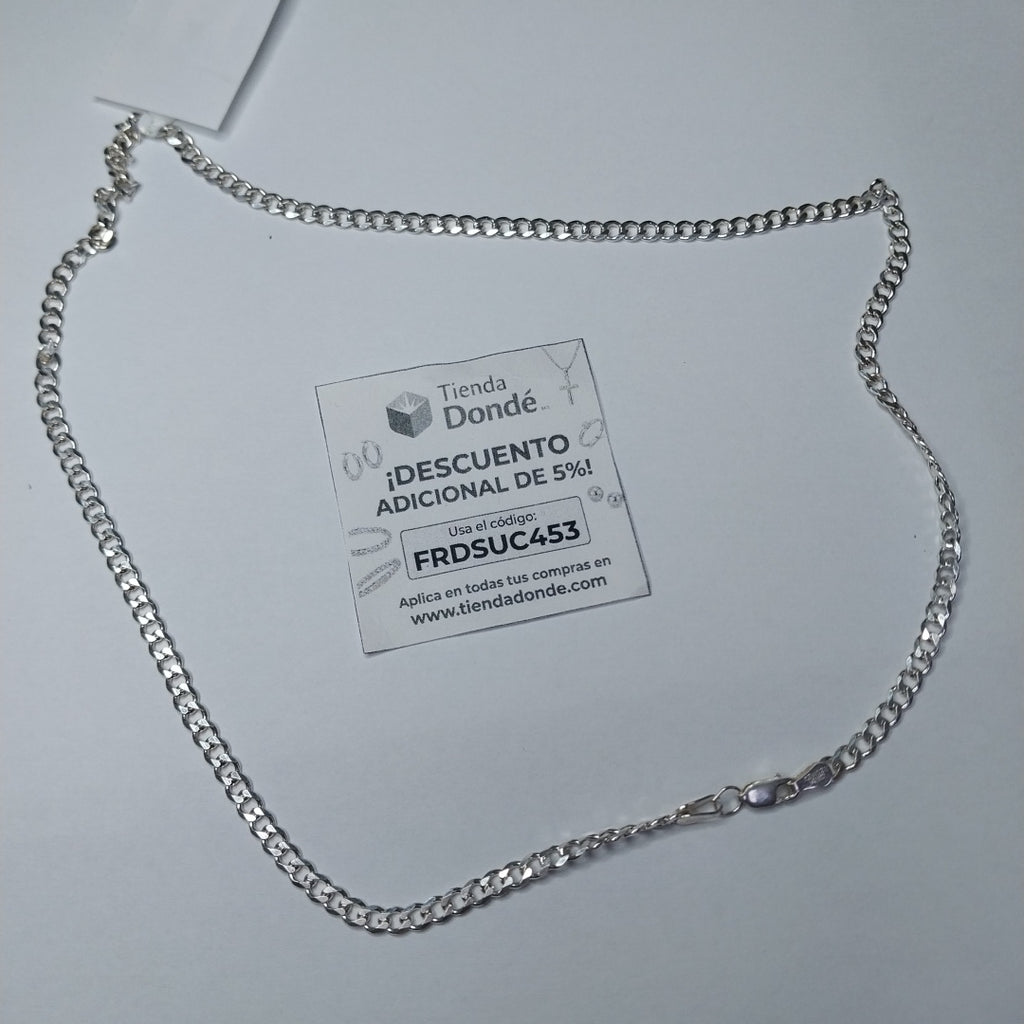 CADENA TEJIDO BARBADO PLATA .925 55 CM 12.8 GR (NUEVO)