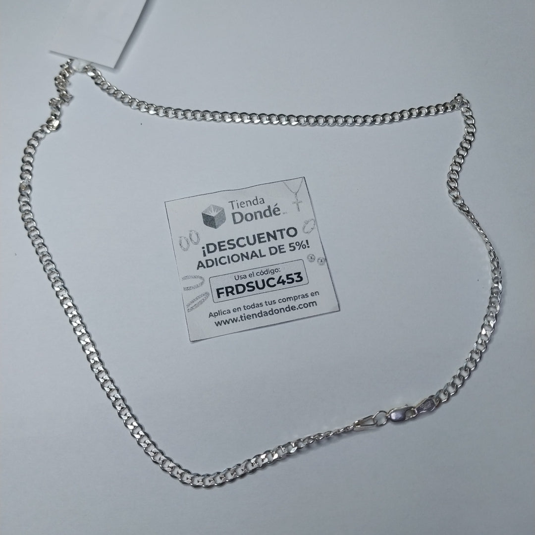 CADENA TEJIDO BARBADO PLATA .925 55 CM 12.8 GR (NUEVO)